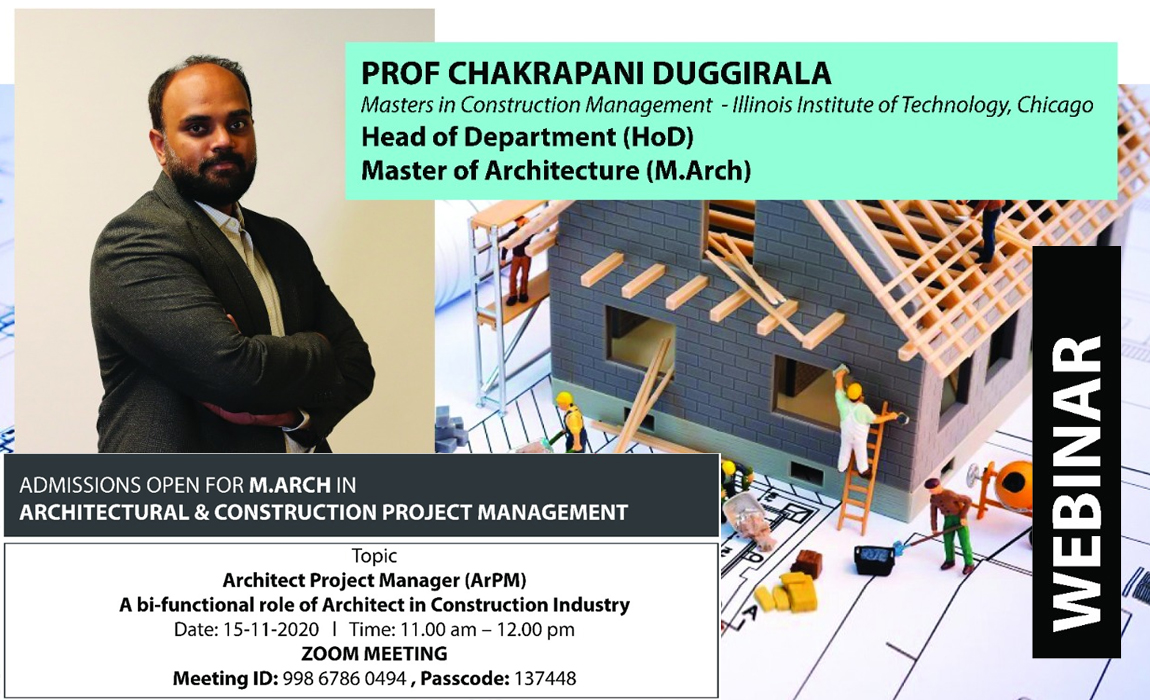Webinar on Architect Project Manager (ArPM) A bi-functional role of Architect in Construction Industry