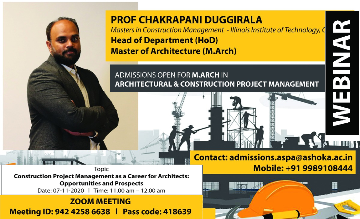Webinar on Construction Project Management as a Career for Architects: Opportunities and Prospects